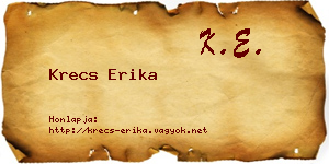 Krecs Erika névjegykártya